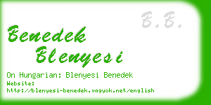 benedek blenyesi business card